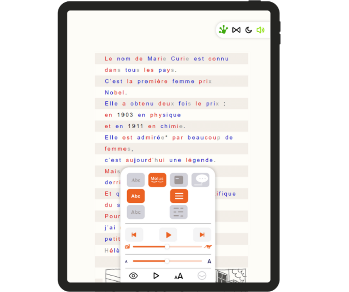 Livre bénéficiant de la technologie frog sur tablette