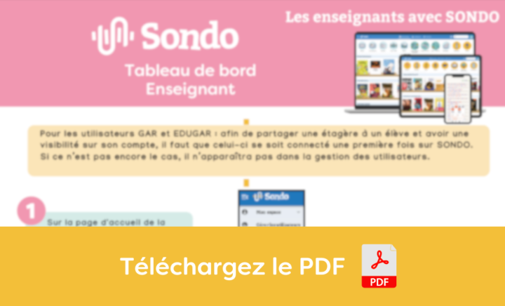 Téléchargez le tutoriel PDF du tableau de bord enseignant
