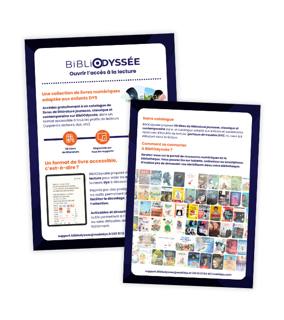 Flyers BibliOdyssée pour les bibliothécaires.